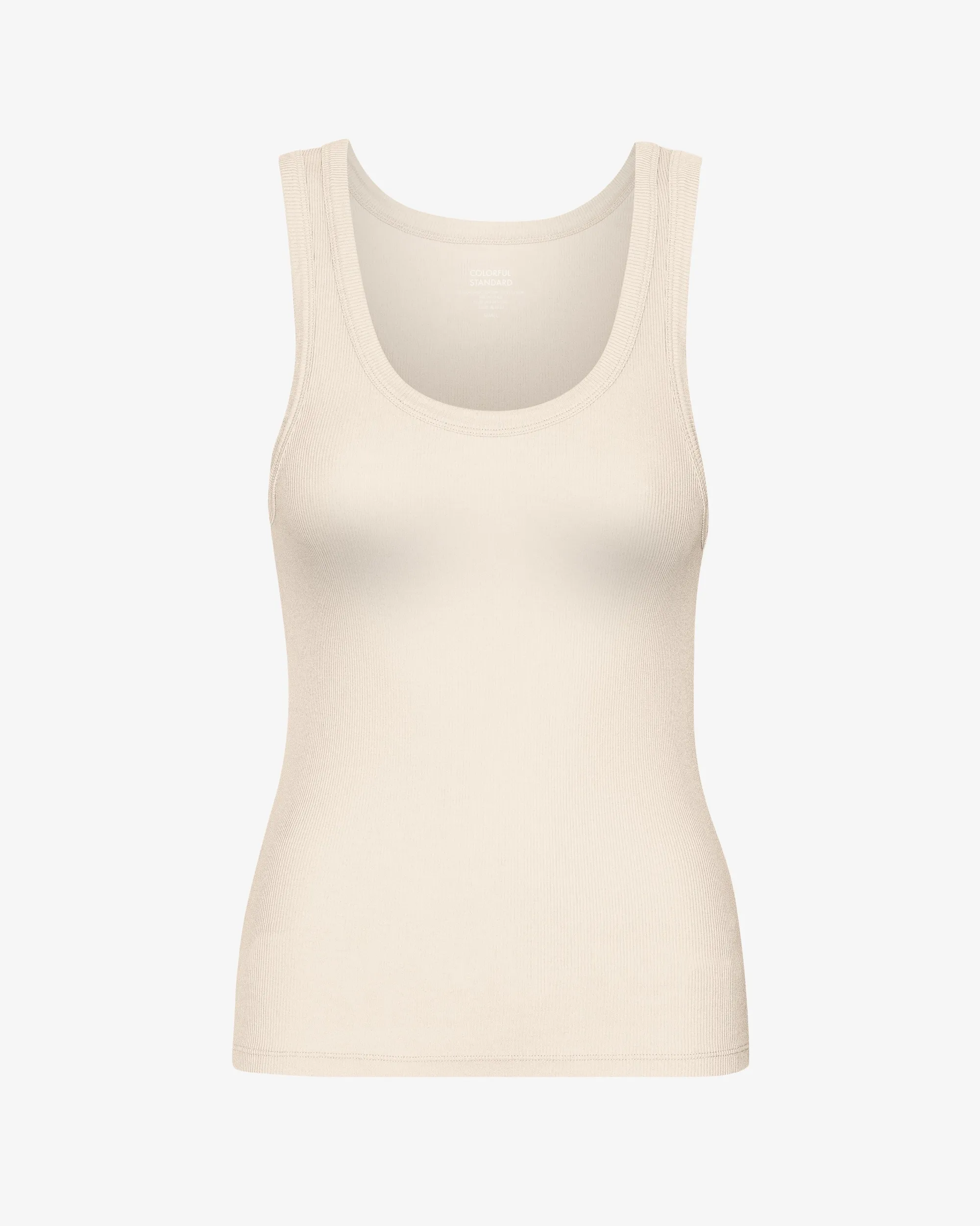 Women Organic Rib Tank Top - Ivory White