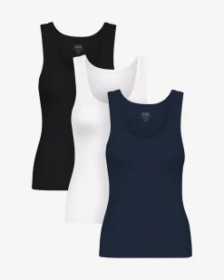 Women Organic Rib Tank Top - Mixed 05 (3-Pack)