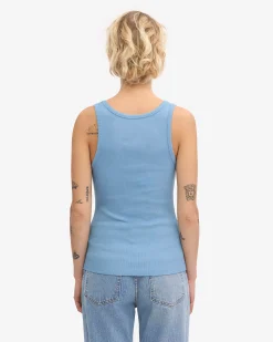 Women Organic Rib Tank Top - Seaside Blue