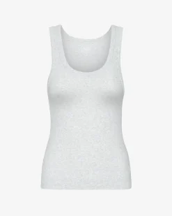 Women Organic Rib Tank Top - Snow Melange