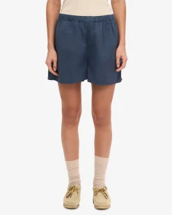 Women Organic Twill Shorts - Deep Black & Petrol Blue (2-Pack)