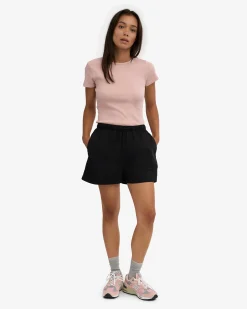 Women Organic Twill Shorts - Deep Black & Optical White (2-Pack)