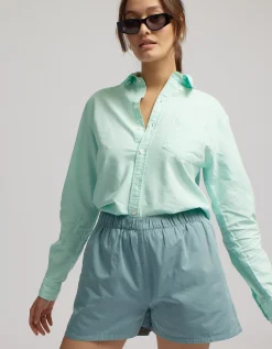 Women Organic Twill Shorts - Petrol Blue & Steel Blue (2-Pack)
