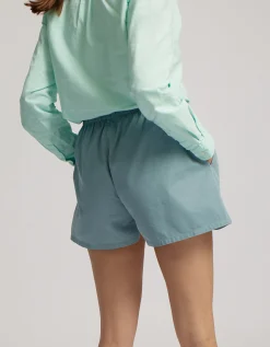 Women Organic Twill Shorts - Petrol Blue & Steel Blue (2-Pack)
