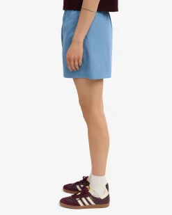 Women Organic Twill Shorts - Seaside Blue