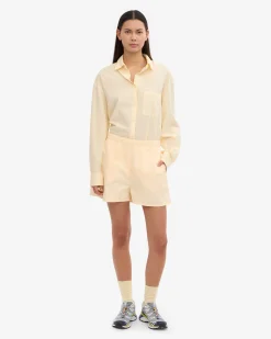 Women Organic Twill Shorts - Soft Yellow